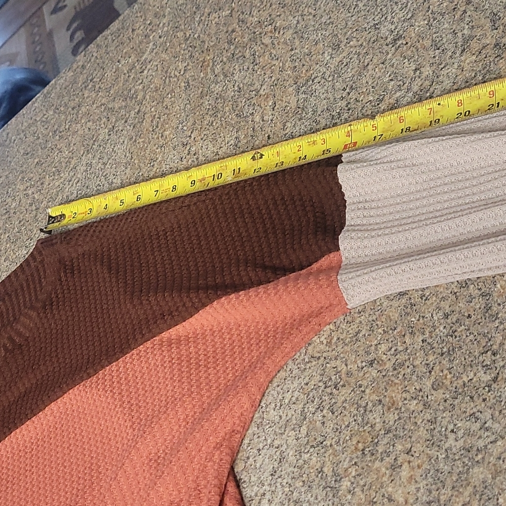 oversized color block knit waffle long sleeve - Picture 7 of 11